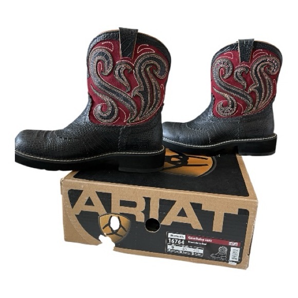 Ariat Women’s GemBaby Jazz Western Boots Black Barn Red Size 9B - Picture 4 of 9